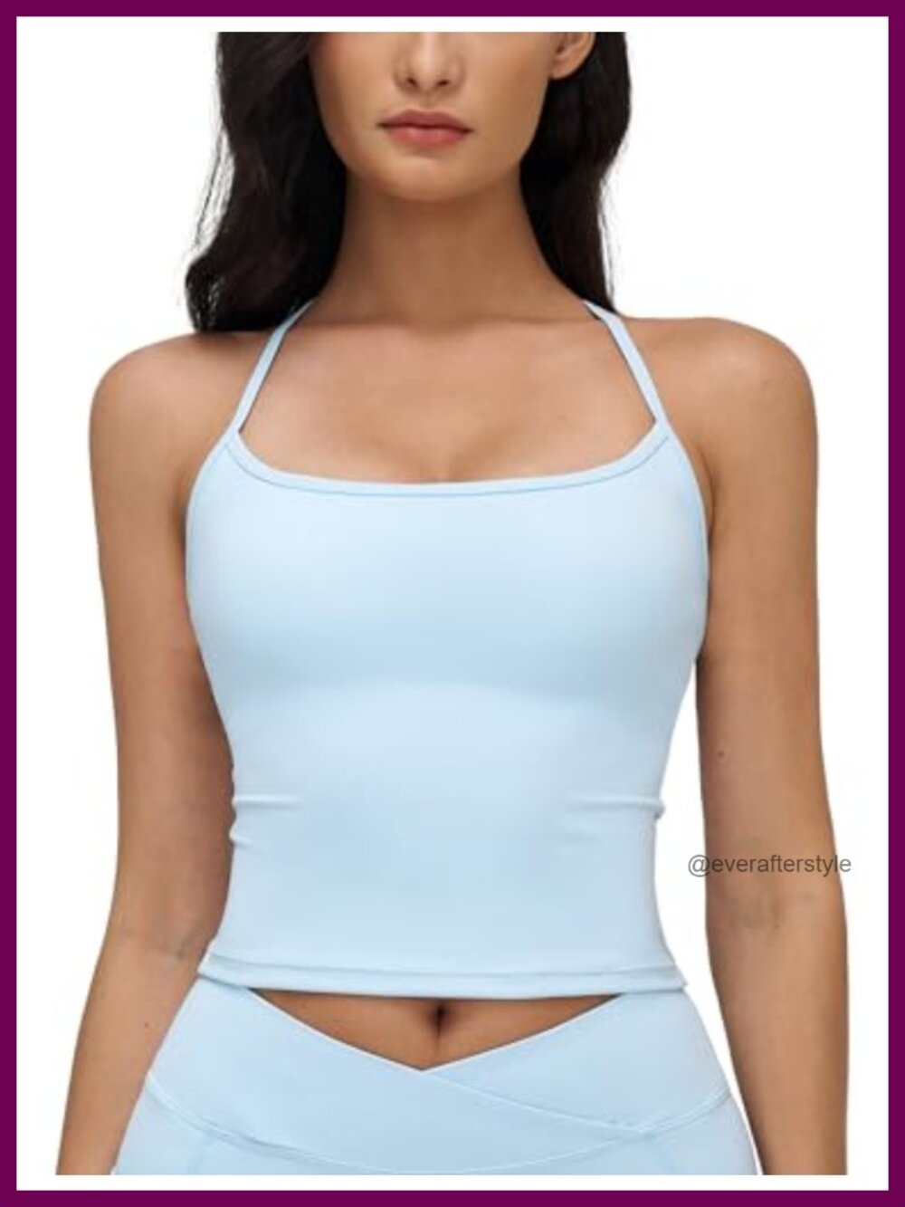 Women's Spaghetti Strap Tank Top with Built in Bra Racerback Workout Yoga Top